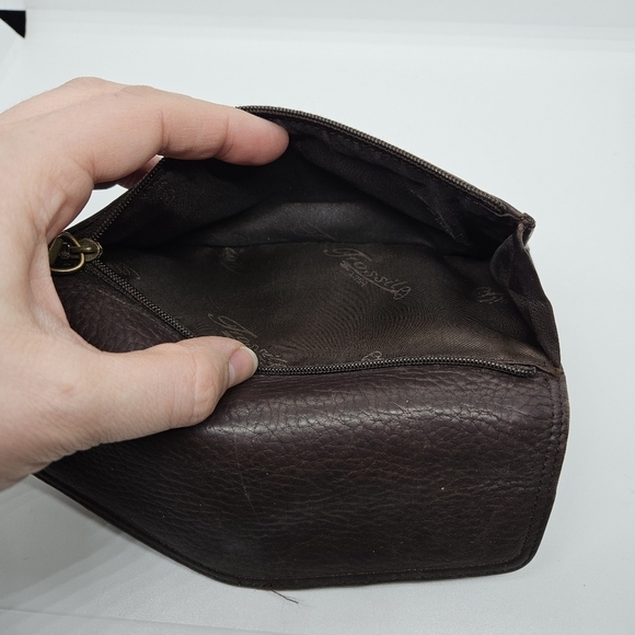 Fossil dark brown east west leather wallet - Picture 10 of 11